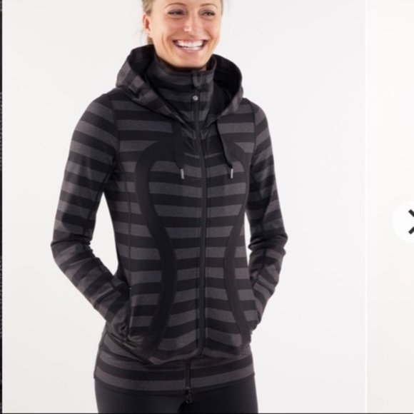 lululemon athletica Jackets & Blazers - Lululemon Stride Jacket Black Micro Macro Stripe